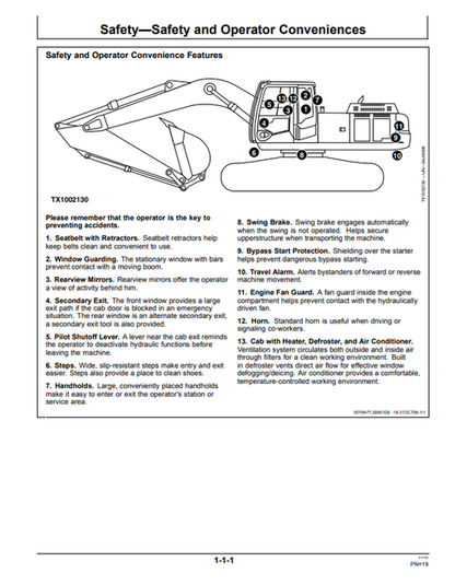 John Deere 350DLC Excavator Operation Manual OMT221098