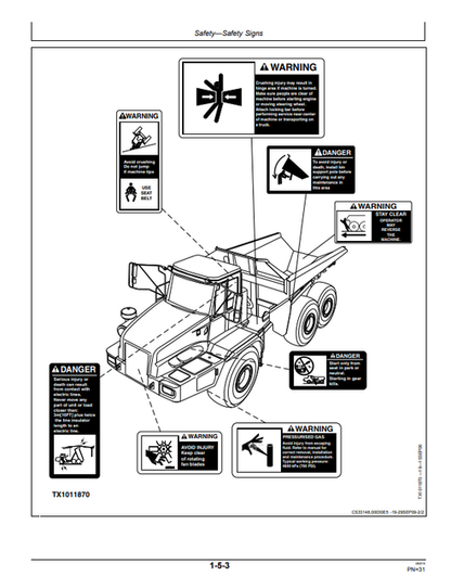 John Deere 350D 400D Series II Dump Truck Operation Manual OMT263511