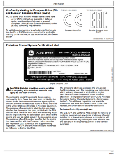 John Deere 350GLC Excavator Operating & Maintenance Manual PDF OMT351368X19