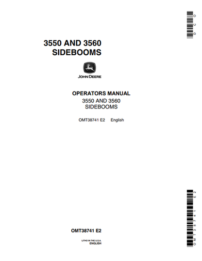 John Deere 3550 3560 Sideboom Operator Manual OMT38741