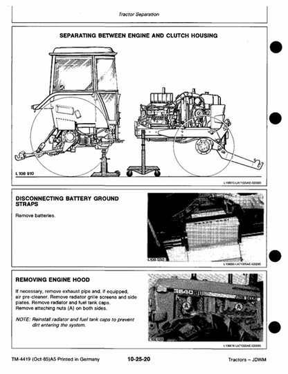 John Deere 3640 Tractor Workshop Repair Manual TM4419 PDF