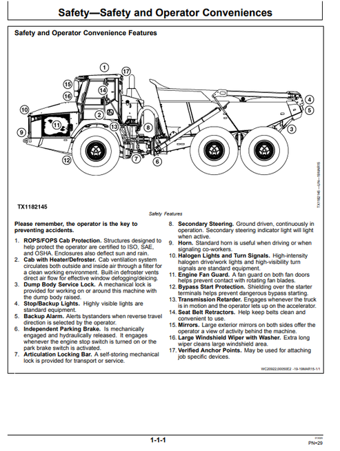 John Deere 370E 410E 460E Articulated Truck Manual PDF