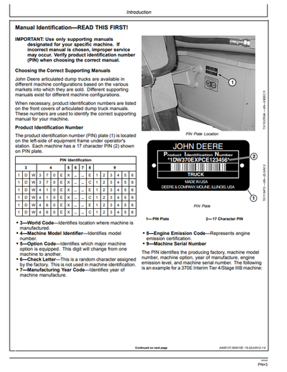John Deere 370E 410E 460E Dump Truck Operator Manual OMT264277