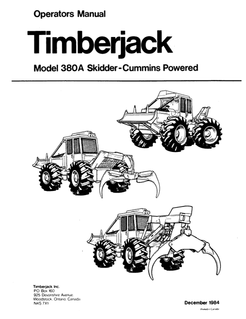 John Deere 380A Series Forestry Skidder Operator Manual PDF