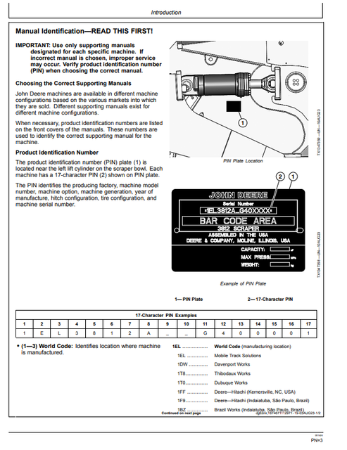 John Deere 3812 Ejector Scraper Operator Manual OMT481101X019