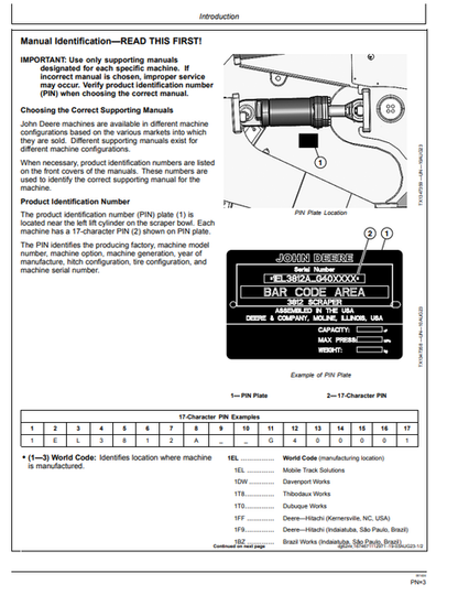 John Deere 3812 Ejector Scraper Operator Manual OMT481101X019