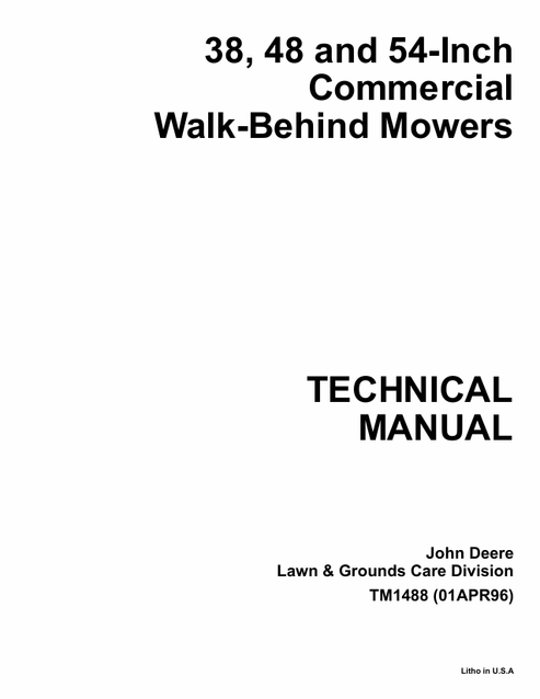 John Deere 38 48 54 Inch Commercial Walk-Behind Mower Manual