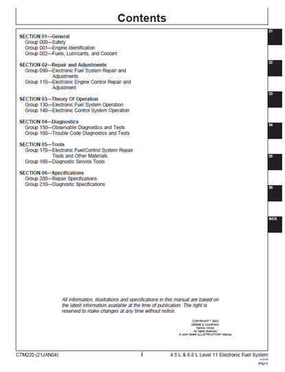 John Deere 4.5L 6.8L Denso HPCR Fuel System Technical Manual
