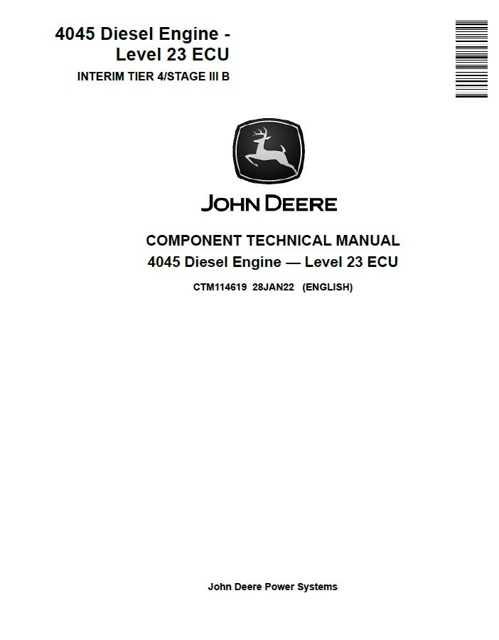 John  Deere 4045 Diesel Engine Level 23 ECU Component Technical Manual CTM114619 PDF