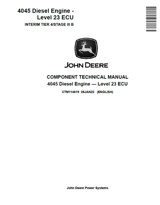 John  Deere 4045 Diesel Engine Level 23 ECU Component Technical Manual CTM114619 PDF