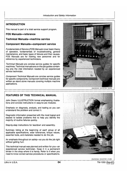 John Deere 4050 4250 4450 Tractor Service Technical Manual PDF