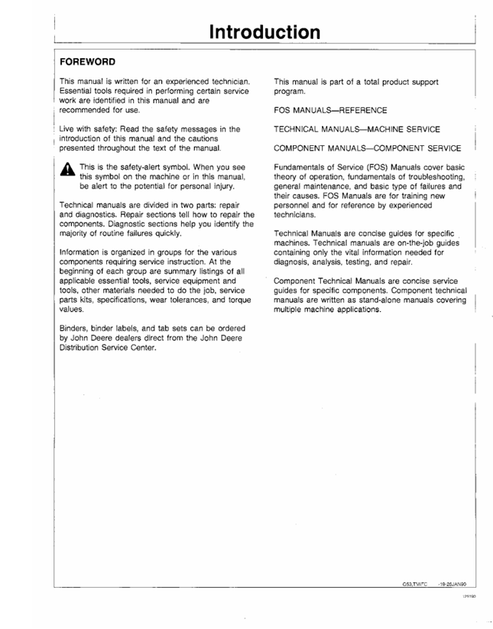 John Deere 4055 4255 4455 Tractor Technical Manual PDF