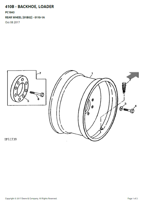 John Deere 410B Backhoe Loader Parts Manual PC1843