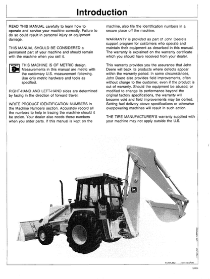 John Deere 410C & 510C Backhoe Loader Operation & Maintenance Manual PDF