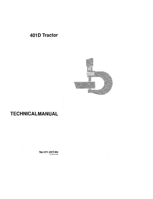 John Deere 410D Tractor Service & Repair Manual TM1271