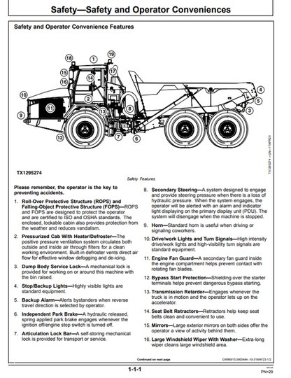 John Deere 410E-II & 460E-II Articulated Dump Truck Operator Guide