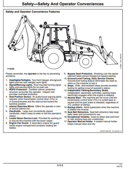 John Deere 410J Backhoe Loader Operating Manual PDF