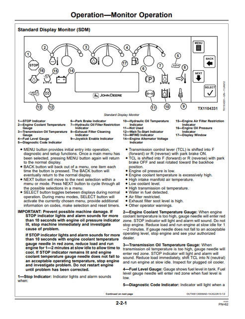 John Deere 410K Backhoe Loader Technical Operator Manual