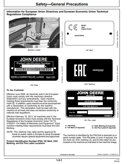 John Deere 410L Backhoe Loader Operation & Maintenance Manual PDF