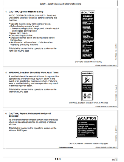 John Deere 410L Backhoe Loader Operator Guide OMT357556X19