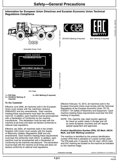 John Deere 410P 460P ADT Operator & Maintenance Manual