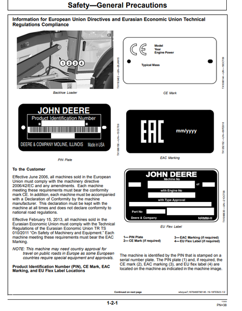 John Deere 410 P Backhoe Loader Technical Operator Manual