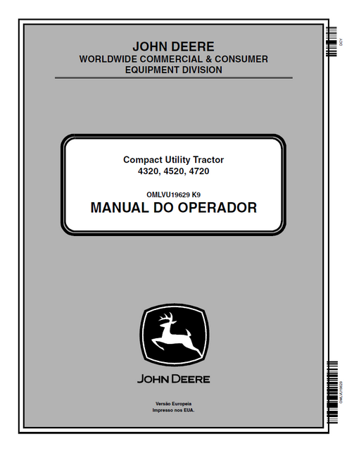 John Deere 4320 4520 4720 Compact Utility Tractor Operator Manual