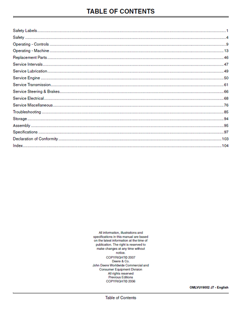 John Deere 4320 4520 4720 Tractor Operator Guide PDF OMLVU19002