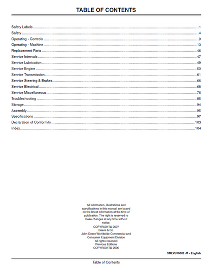 John Deere 4320 4520 4720 Tractor Operator Guide PDF OMLVU19002