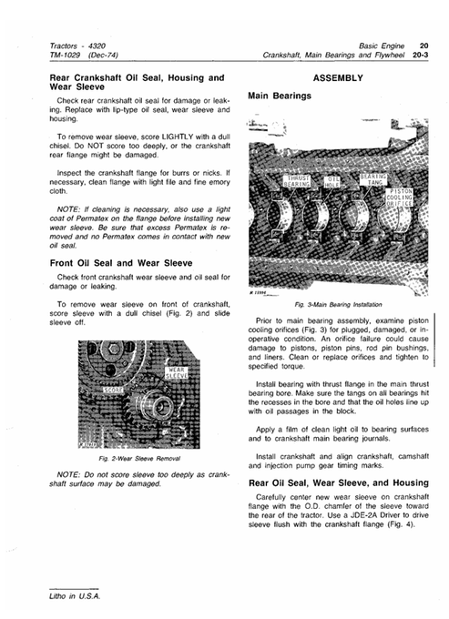 John Deere 4320 Tractor Workshop Technical Manual TM1029