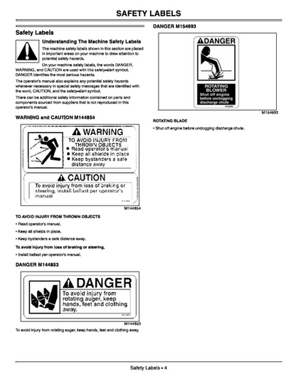 John Deere 44-Inch Snowblower Installation & Operator Manual OMM163342