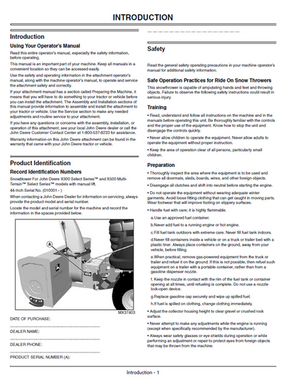 John Deere 44-Inch Snowblower Manual OMM151683 – Operator Guide
