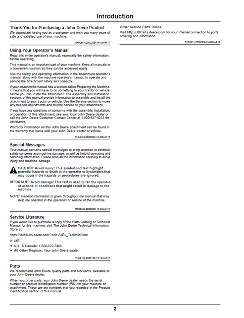 John Deere 44-Inch Snowblower Manual for D, S & E Series Tractors