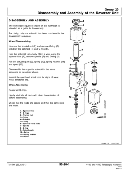 John Deere 4400 & 4500 Telescopic Handler PDF Technical Manual