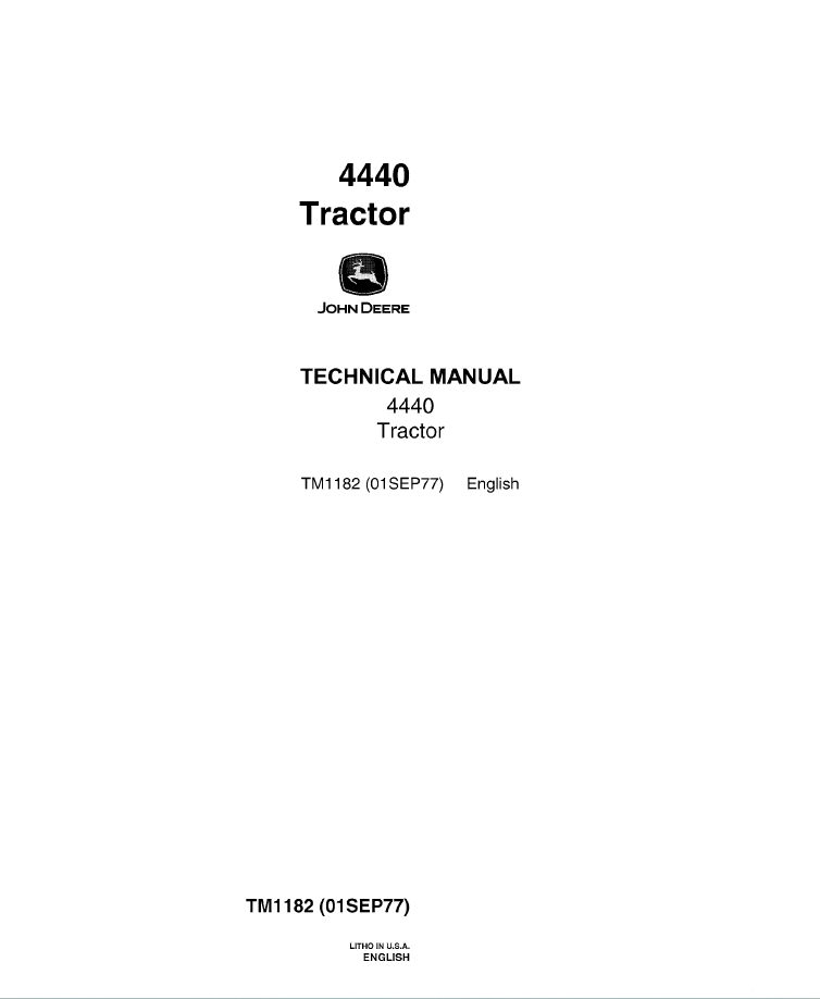 John Deere 4440 Tractor Technical Manual TM1182 PDF
