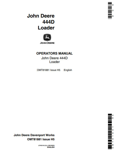 John Deere 444D Loader Operator Manual PDF