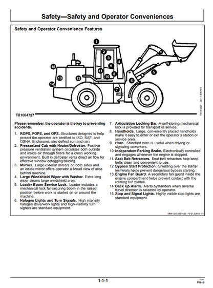 John Deere 444J 544J 624J Loader Operating & Maintenance Manual PDF