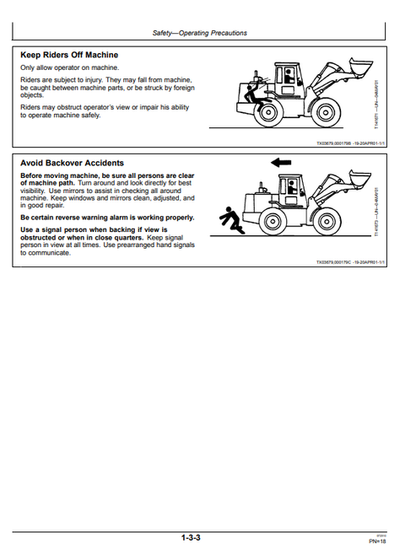 John Deere 444J, 544J & 624J Wheel Loader Operator Manual
