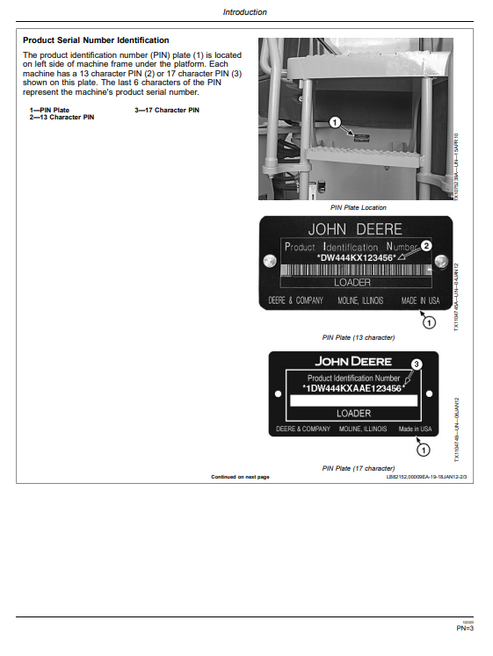 John Deere 444K 4WD Loader Operating Manual OMT260588