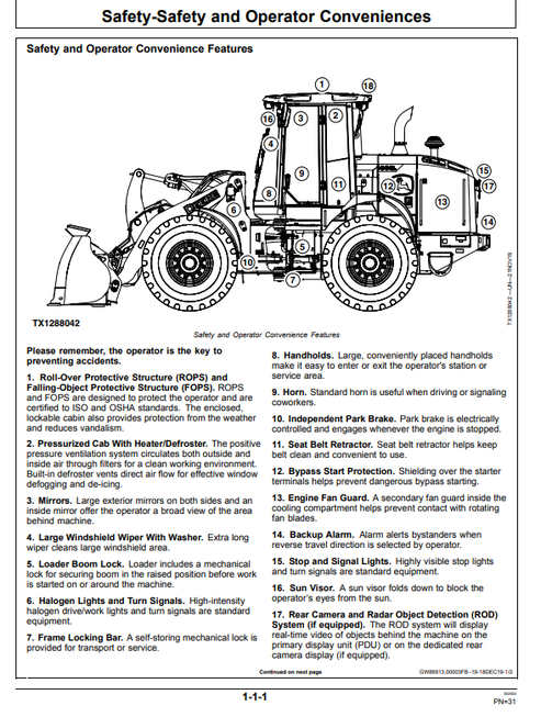 John Deere 444L 4WD Loader Manual OMT426944X19