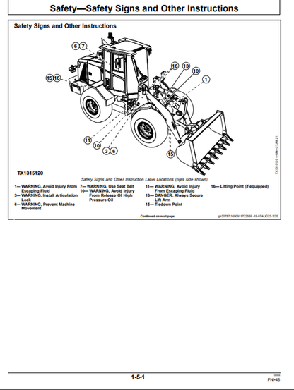 John Deere 444 G-Tier Wheel Loader Operator Manual PDF