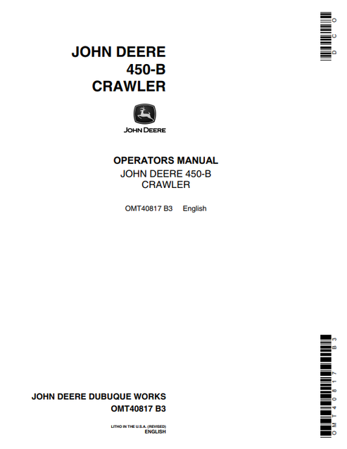John Deere 450-B Crawler Operator Manual OMT40817 PDF