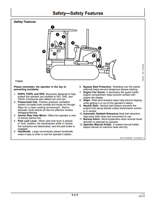John Deere 450H, 550H & 650H Crawler Dozer Operation & Maintenance Manual PDF