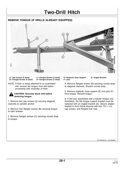 John Deere 450 Grain Drill Hitch & Row Marker Manual
