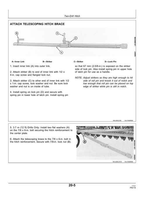 John Deere 450 Grain Drill Row Marker Setup Manual PDIN200653