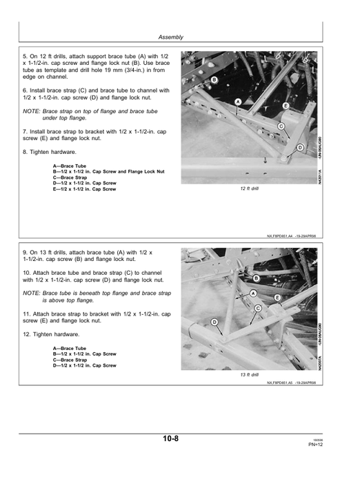 John Deere 450 Series Folding Hitch Pre-Delivery Instruction Manual PDF
