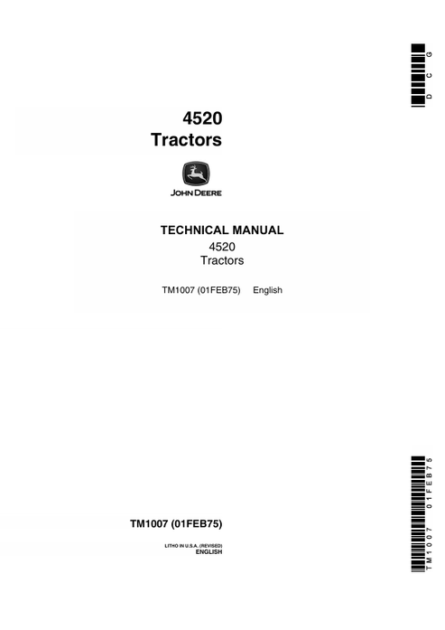 John Deere 4520 Tractor Technical Manual TM1007
