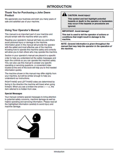 John Deere 455 Lawn Garden Tractor Manual OMM144040 PDF