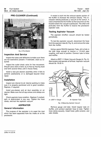 John Deere 4620 Technical Service Manual TM1030