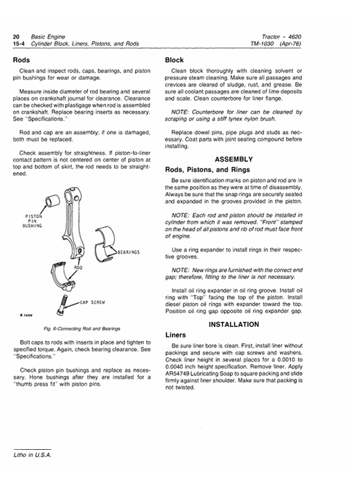 John Deere 4620 Tractor Repair & Maintenance Manual